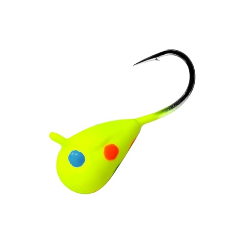 5 Pieces 3.0-6.0mm Teardrop Tungsten Ice Jig - color: SP02 Chartreuse Wonderbread Glow, size: TIJ02 3MM 5PCS