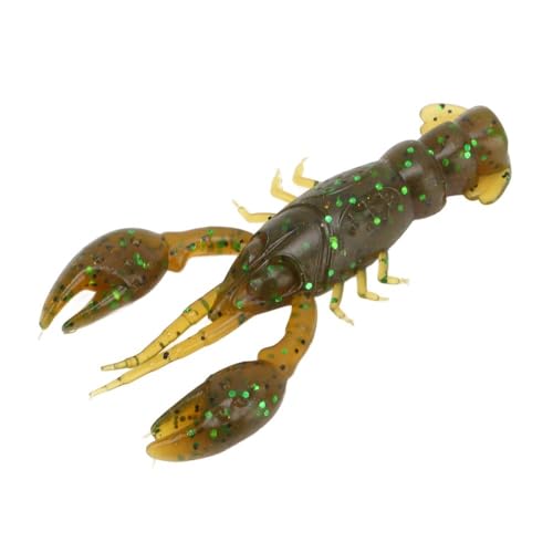 20PCS Soft PVC Fishing Lures 2.2 Inch – Lifelike Crawfish Bait with Artificial Lobster Claw Design, Jig Head Compatible for Bass & Trout Fishing - color: Green