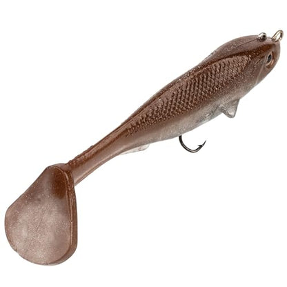 Strike King Final Copy Fishing Lure, Pre-Rigged Soft Plastic Swimbait, Free-Swinging Size 4 Treble Hook, Belly Magnetic Hook Keeper, 7/8-Ounce - color: Reel Shad