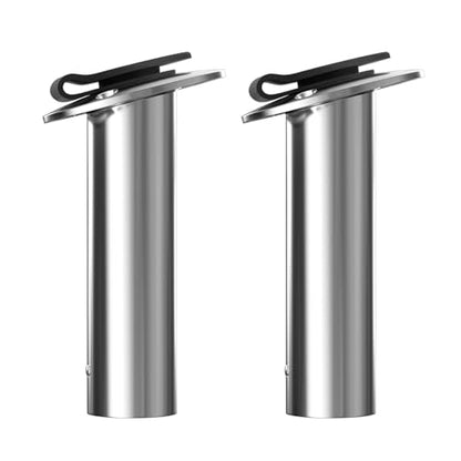 Boat Fishing Rod Holder,2Pcs 15/30/90 Degree Stainless Steel 316 Flush Mount Rod Holders for Fishing Boat,with PVC Cap,Inner Tube and Gasket - color: Black Insert with Cap, size: 15 Degree