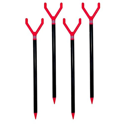 Fishin’ Stix Trident Telescoping Fishing Rod Holders – Extendable 12"–30", 50 lb+ Capacity, Sand Stake Pole Stand for Surf Fishing, Bank Angling, Catfish Rods, Lure & Bait Setup - style: Pink (4 Pack)