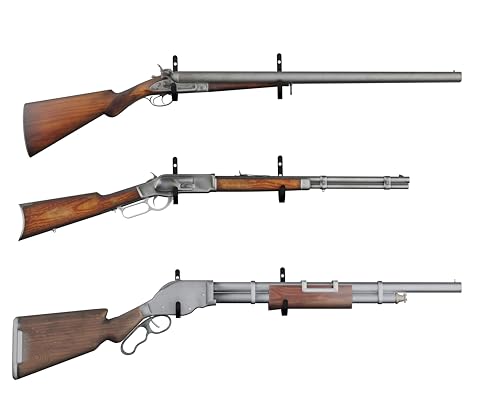 Metal Gun Rack Storage Rifles Shotgun Hooks Wall Mount Hangers for Any Rifles Shotguns Archery Bow with Soft Padding and Heavy Duty Steel… - color: 6Pack Black