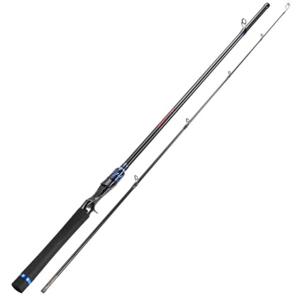 DC Baitcasting Combo, Smart Digital Brake Reel, 4-Section Carbon Rod, Tackle Bag, Line & Lures, Complete Travel Kit for Bass Freshwater - color: Only Casting Rod-2PACKS- 5‘6“- Blue