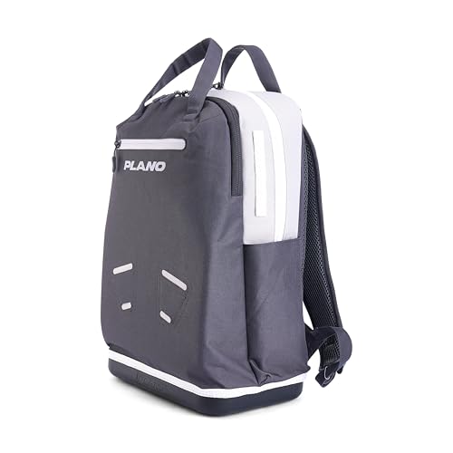 Plano Weekend Softside 3700 Tackle Backpack, Cutting-Edge Fishing Tackle Bag, Molded Waterproof Base, Spacious Storage, Die Cut Tool Sleeves, Daisy Chain Attachment Points - color: Slate, style: 3700 Backpack