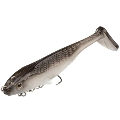 Strike King Final Copy Fishing Lure, Pre-Rigged Soft Plastic Swimbait, Free-Swinging Size 4 Treble Hook, Belly Magnetic Hook Keeper, 7/8-Ounce - color: Ghost Shad