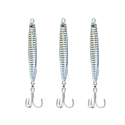 Saltwater Fishing Lures Fishing Jigs Fishing Spoons for Striped bass, Pompano, Spanish Mackerel ，Bluefish - color: Silver (3pcs), size: 1.06 oz / 30 g