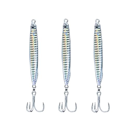 Saltwater Fishing Lures Fishing Jigs Fishing Spoons for Striped bass, Pompano, Spanish Mackerel ，Bluefish - color: Silver (3pcs), size: 1.06 oz / 30 g