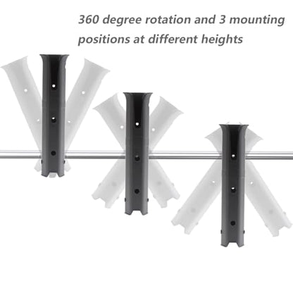 Adjustable Fishing Rod Holder, Pole inserter for Boat Yacht Kayak Fishing, Spinning Plastic, Black
