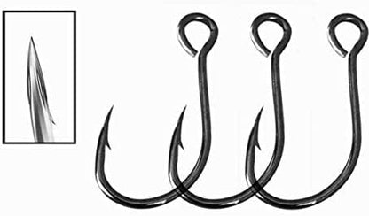 Inline Single Hook for Fishing Lure: 50pcs/Box Large Eye Fishing Hooks for Fishing Spoon Topwater Popper Treble Hook Replacement Size 3/0 2/0 1/0 1# 2# 4# 6# 8# - size: 2