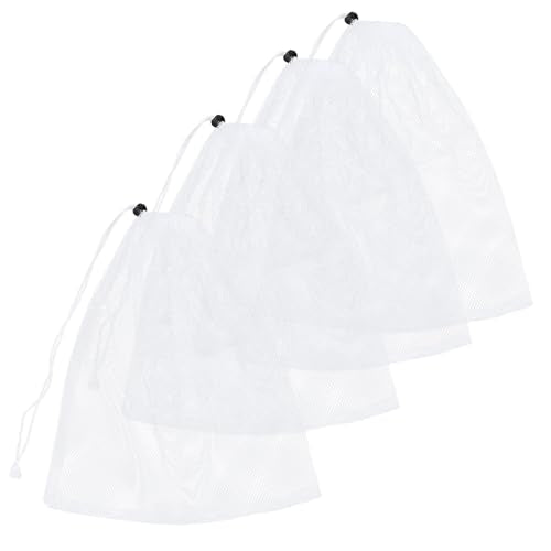 Mesh Chum Bag, 4 Pcs Bait Chum Bucket for Enhanced Fishing Attraction 14 x16 inch, Nylon Drawstring Laundry Bags, White Net Storage Bags for Saltwater Fishing Kitchen Gifts Travel College - size: 14 x16 inch
