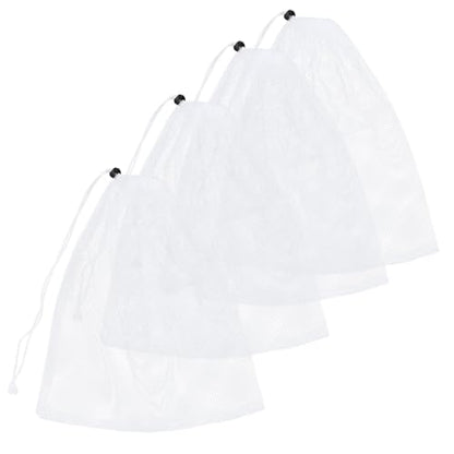 Mesh Chum Bag, 4 Pcs Bait Chum Bucket for Enhanced Fishing Attraction 14 x16 inch, Nylon Drawstring Laundry Bags, White Net Storage Bags for Saltwater Fishing Kitchen Gifts Travel College - size: 14 x16 inch