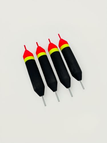 Slip Floats, Set of 4, Orange/Yellow/Black - Salmon and Steelhead Floats - size: 3/8 oz