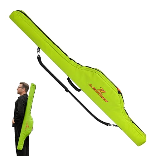LEOFISHING Portable Folding Water-Resistant Fishing Pole Bag 45cm/17.7in 120cm/47.2in Shock-Resistant Fishing Pole Carrier Case Store up to 2-3 Fishing Rod with Reel and Gears - size: 120cm/47.2"