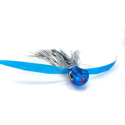 Saltwater Big Game Fishing Lure, for Offshore trolling (FlyBoy) - color: Holographic Silver Fish Double Flash