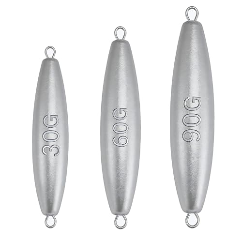 Trolling Weights Inline Fishing Weights Sinkers Double Ringed Weights for Saltwater Freshwater Fishing Get Lures Deeper 1oz to 5oz - style: Mixed-9pcs