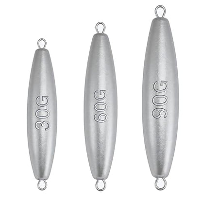 Trolling Weights Inline Fishing Weights Sinkers Double Ringed Weights for Saltwater Freshwater Fishing Get Lures Deeper 1oz to 5oz - style: Mixed-9pcs
