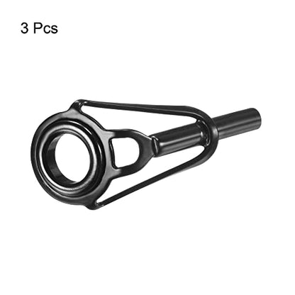 PATIKIL Tube Dia Fishing Rod Tips Repair Kit, Stainless Steel Black Guide Ring for Fishing - size: 2.2mm