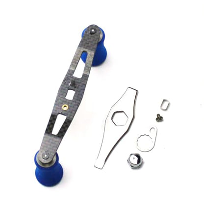 Mr. Z 95mm Carbon Fiber Baitcasting Reel Handle Compatible for Abu Garcia Shimano Daiwa Light Weight Low Profile Casting Reel - color: CAMO Blue, size: Left-handed