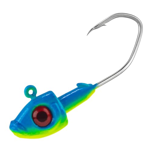 Dr.Fish 10 Pack Crappie Swimbait Jig Heads Freshwater Fishing Jig Minnow Style 3D Eyes Sickle Hook for Panfish Bluegill Bass Walleye Trout Fishing - color: Blue/Green, size: 1/8oz-10 Pack