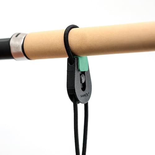 SAMSFX Fishing Rods Belt Stretchy Wrap Pole Straps Elastic Cable Ties for Casting, Spinning & Fly Rods - color: 4pcs, Black & Green