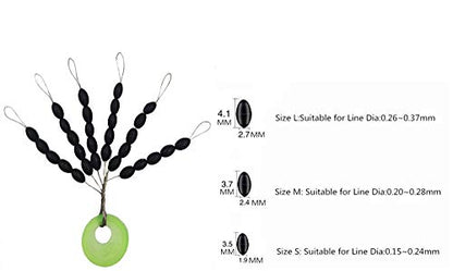 Drchoer Fishing Bobber Stoppers Line Stops: 300pcs Sinker Float Stops for Bass Fishing - Texas Rig Weight Stoppers Size Large Medium Small - color: Black, size: Small
