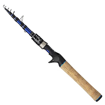 EOW XPEDITE PRO Portable Telescopic Casting and Spinning Fishing Rods, 24T Carbon Blanks & Solid Carbon Tip, Cork Handle, Travel Rod, Short Collapsible Rods - style: Casting 5'6" /Power M /Action Fast
