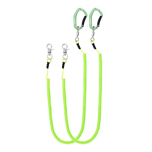 HERCULES M4 Fishing Lanyard, Fishing Pole Tether, Kayak Paddle Leash, Heavy Duty Retractable Coiled Lanyard for Fishing, Rods, Pliers, Boating, Paddles, Kayak - color: Pack of 2 Green, 17.7"