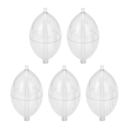 5 Pack Clear Water Filled Fishing Bobbers, Abs Oval Through Hole Design, 2.91 Inch × 1.57 Inch, for Freshwater Saltwater Carp Fishing