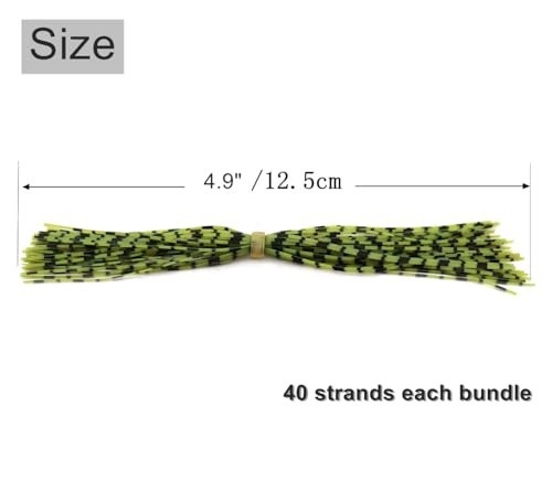 Silicone Jig Skirts Material Squid Rubber Jig Head Lures Spinnerbaits Buzzbaits Fly Fishing Material Crystal Flash bass jig Skirts Replacement Fishing DIY Accessory - color: 10 Bundles