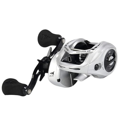 KastKing Kapstan Elite 300 Baitcasting Fishing Reel, Low Profile, Large Capacity Casting Reel, Graphite Frame, 35 lbs. Drag 5.4:1 Ratio, 8+1 Double Shielded/SS BB Centrifugal Braking - color: Right Handed - 5.4:1