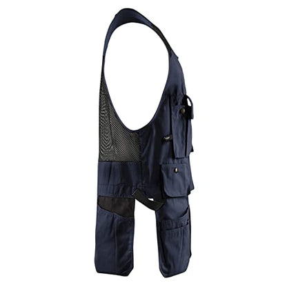 Blaklader Men's Ripstop Kangaroo Mesh Work Vest with Utility Pockets - color: Navy Blue, size: 3X-Large