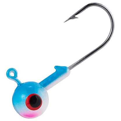Dr.Fish 20 Pack Fishing Jig Heads, Crappie Jig Round Ball Head Freshwater Fishing Hooks Bass Trout Panfish Walleye Bluegill Saltwater - color: Blue Shad, size: 1/8oz-Hook #2