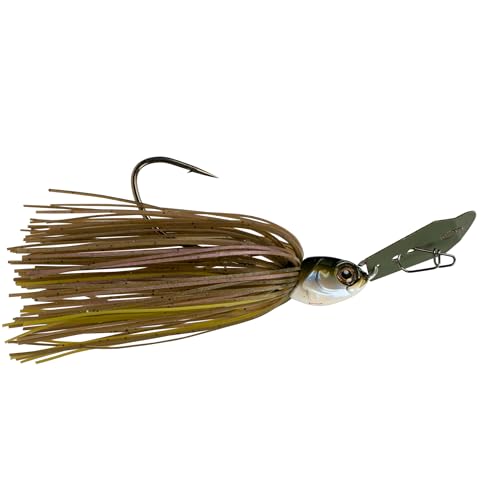 6th Sense - Jigsaw Bladed Jig for Bass Fishing, Vibrating Swim Jig, Reaction Bite Bait - color: Green Pumpkin Pro, size: 1/2oz.