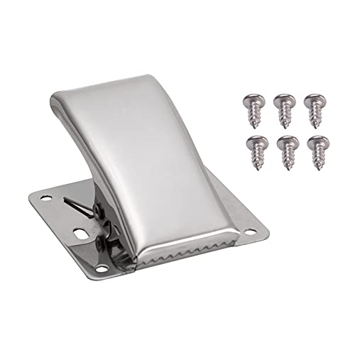 Fish Fillet Clamp, Stainless Steel Fish Tail Clip Deep-Jaw Fishing Grip with 6 Screws for Cleaning Table Bait Board, Fish Cleaning Tool
