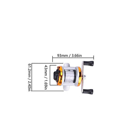 Portable Fishing Reel, Solid Construction Smooth Corrosion-Resistant Ice Fishing Wheel, Perfect for Outdoor Fishing Such As River Ice Fishing(Golden)