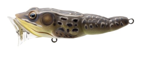 Popping Frog Lure by LIVETARGET - color: Tan Brown, size: 3"