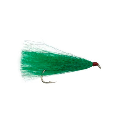 Aqua-Clear, Bucktail Jigs Saltwater Fishing Lures, Flounder Fluke Sea Trout Weakfish Croaker Rig, 3/0 XL Nickel Octopus Hook with White Hair - color: Green