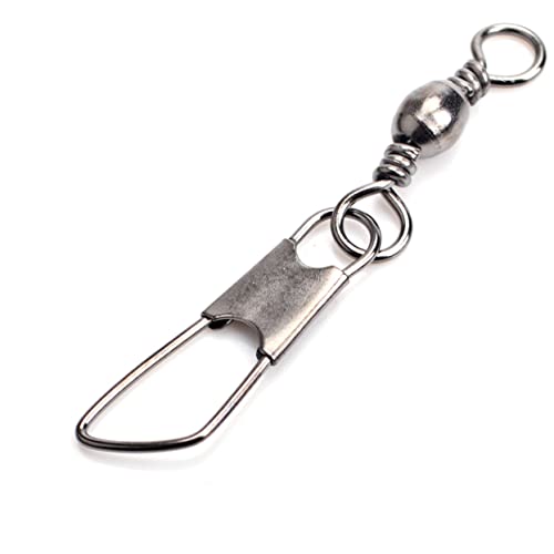 30pcs Rolling Resistance Swivel Fishing Hook Line Connector Fishing Rolling swivels Fishing Swivel Connector connectix Fishing Rolling Connector Stainless Steel to Rotate Ring - size: 14#