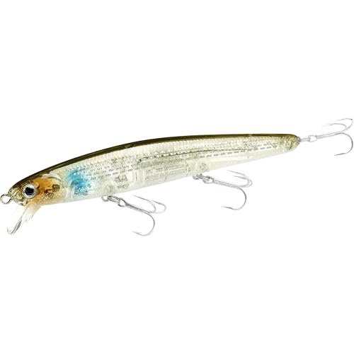 LUCKY CRAFT FlashMinnow 110 Ghost Series Saltwater Fishing Lures, Jerkbait for Halibut and Bass Fish, Slow Suspending 1–2 ft, Surf Fishing Gear and Tackle Box Accessories - color: 682 Flake Flake Baby Ghost Mullet