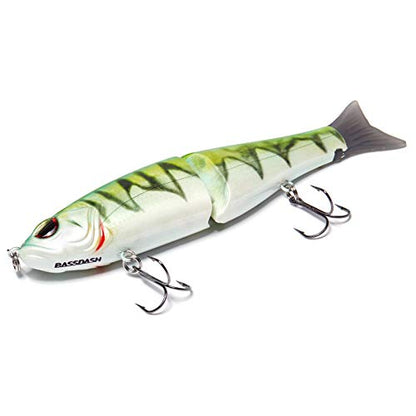 Bassdash SwimShad Glide Baits Jointed Swimbait Bass Pike Salmon Trout Muskie Fishing Lure - color: Firetiger, size: 4.5in/0.65oz