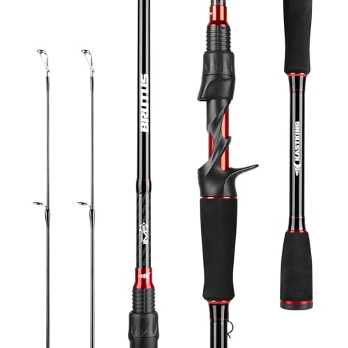 KastKing Brutus Spinning Rods & Casting Fishing Rods, IM6 Graphite Blanks, 2-Piece Rods with Extra Tip Section, PTS Power Transition System, No-Slip Grip, Hook Keeper - size: 7'-MH-(2 Pcs+ Extra Tip), style: Cast