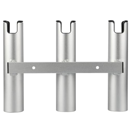 Aluminum Fishing Boat Rod Holder,3/4 Link Tube Aluminum Rod Rack, Suit Boats & Yacht ,Silver - color: Silver 3 Tube