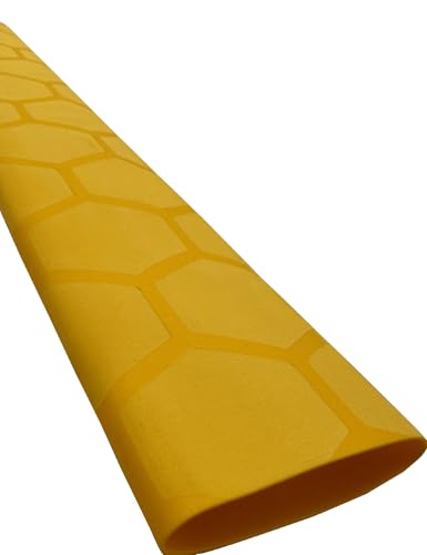 Accering Honeycomb Pattern Heat Tube Shrink Wrap Handle Grip for Fishing Rods, Non-Slip Rod Handle Grip Wrap (φ30mm, L5.25 ft, Yellow) - color: Yellow, size: φ30mm, L5.25ft