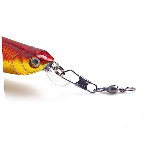 50Pcs Fishing Swivels Snap Connectors 6# 8# 10# 12# 14# Assorted Sizes Durable Fishing Tackle for Freshwater Fishing Fish Line and Lure Connectors