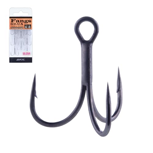 BKK FANGS-62 Treble Hook | 2X | Saltwater Ultra-Antirust Coating | Needle Point | O’Shaughnessy Bend - size: 5#
