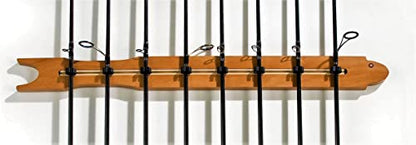 Old Cedar Outfitters Modular Wall Rack for Fishing Rod Storage, Holds up to 8 Fishing Rods - color: Pine