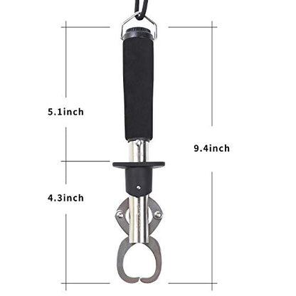 Fish Lip Gripper with Weight Scale and Measuring Tape Fish Scales Grip Grabber Professional Fish Holder Stainless Steel Fish Lip Grabber Fish Lip Grip Tool