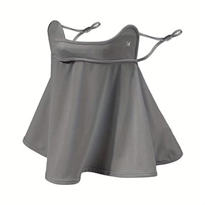 WRELS UPF 50+ Unisex Breathable Cooling Face Cover Sun UV Protection Earloop Neck Gaiter Scarf for Summer Outdoor Activities - color: Dark Gray