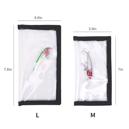 Fishing Lure Wraps 10 Packs Durable Clear PVC Lure Covers Keeps Fishing Safe Easily See Lures Fishing Hook Covers Bait Storage 5 Large 4.3" W x 7.9" L + 5 Medium 3.9" W x 7.1" L (10pcs 5L+5M)