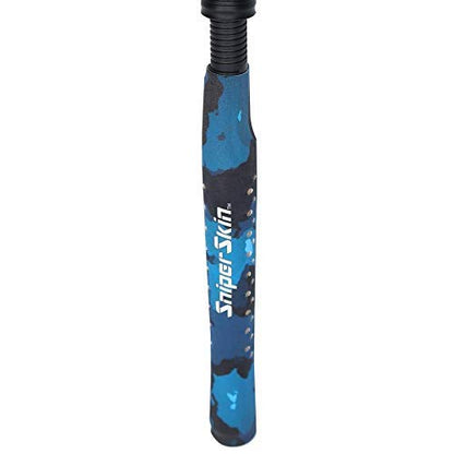 SNIPER SKIN Fishing Rod Grip - Fishing Gear Accessories - Waterproof & Adjustable - Easy to Install, Strong Replacement Grip - color: Blue Marine Camo